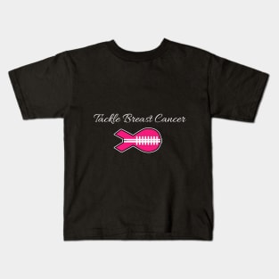 Football Pink Ribbon Breast Cancer Awareness Shirt Kids T-Shirt